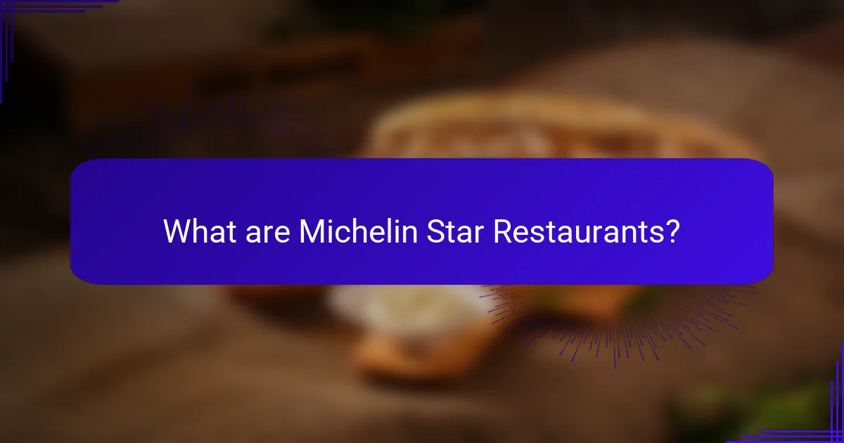 What are Michelin Star Restaurants?