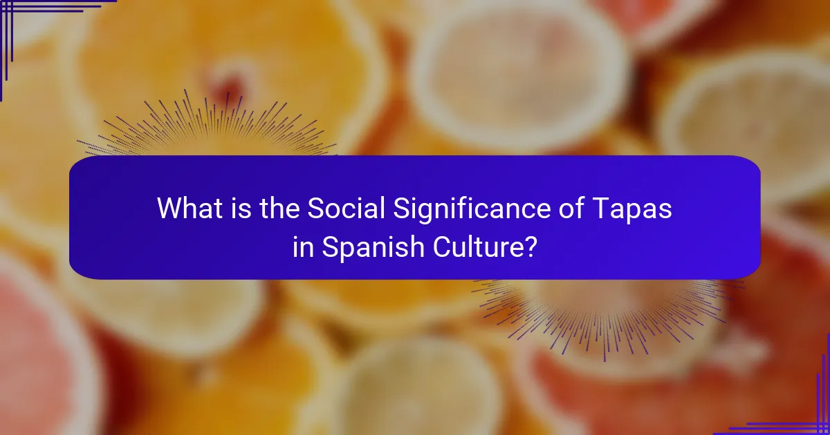 What is the Social Significance of Tapas in Spanish Culture?